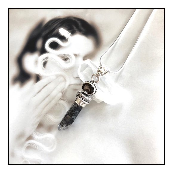 Healing Stones And Crystals Jewelry - Sterling Silver Herkimer Diamond/Quartz Necklace